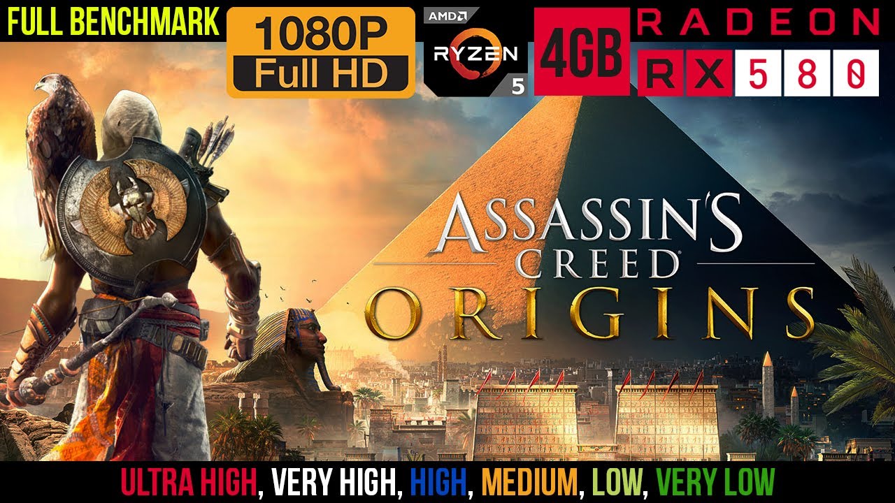 Assassins Creed Origins RX 580 4GB PC FULL Benchmark in 2021 1080p Ryzen 5 2600