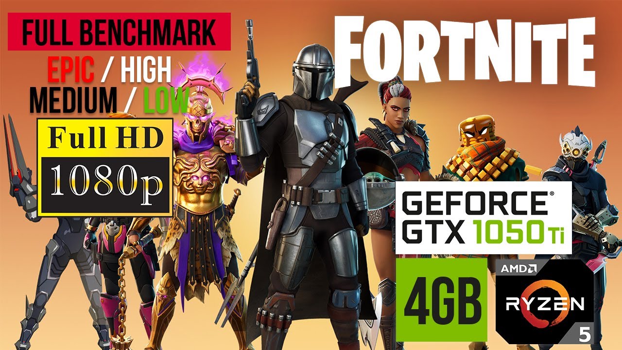 Fortnite GTX 1050 Ti 4GB PC Gameplay Benchmark AMD Ryzen 5 2600 (Full HD)