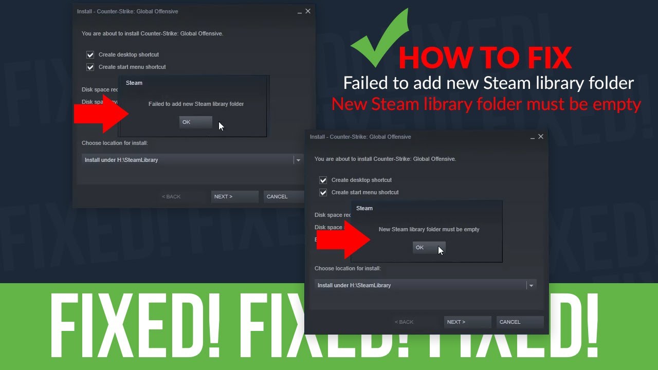 How To Fix Failed To Add New Steam Library Folder (Destination Folder Must Be Empty)