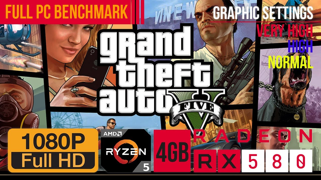 RX 580 GTA V Benchmark (4GB & AMD Ryzen 2600) - Low to Max Settings - FPS Check